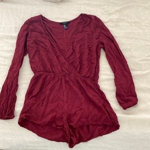 Dark red/ maroon romper.